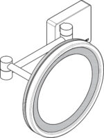 Hansgrohe AddStoris Led Işıklı Mat Siyah Makyaj Aynası - Görsel 2