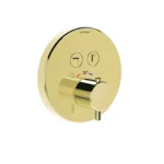 Artema AquaControl Round Ankastre Termostatik Banyo Bataryası Sıva Üstü Grubu, Soft Altın