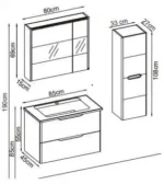 Badella Belen 5585 V31 Banyo Dolabı 85 cm