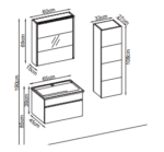 Badella Lines 3965 V31 Banyo Dolabı 65 cm