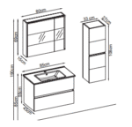 Badella Lines 5585 V31 Banyo Dolabı 85 cm