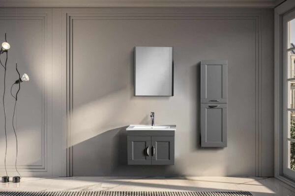 Bagnora Alaçatı 65 cm Antrasit Banyo Dolabı (Boy Dolapsız)