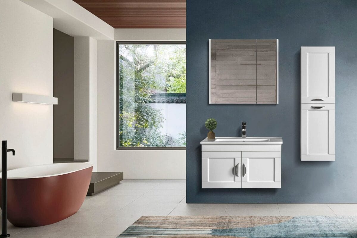 Bagnora Alaçatı 65 cm Beyaz Banyo Dolabı (Boy Dolapsız)