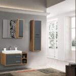 Bagnora Alize 85 cm Antrasit Ceviz Banyo Dolabı (Boy Dolapsız)