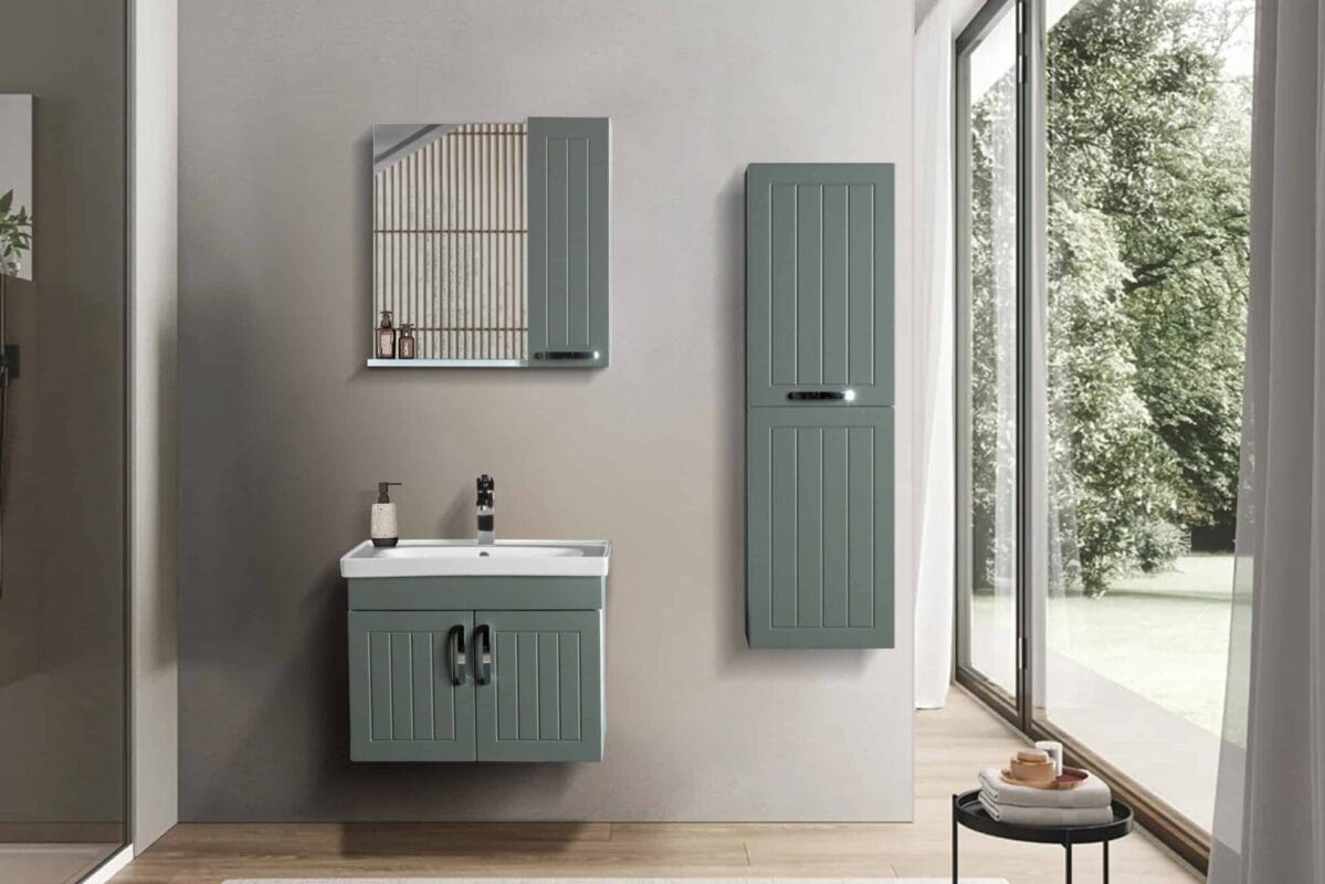 Bagnora Alya 55 cm Antrasit Banyo Dolabı (Boy Dolapsız)