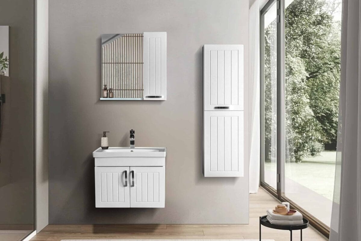 Bagnora Alya 55 cm Beyaz Banyo Dolabı (Boy Dolapsız)