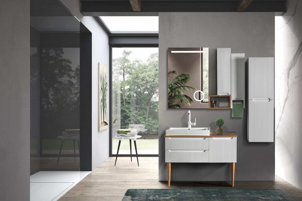 Bagnora Artemis 100 cm Beyaz/Ahşap Banyo Dolabı (Boy Dolapsız)