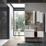 Bagnora Artemis 120 cm Beyaz/Ahşap Banyo Dolabı (Boy Dolapsız)