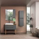 Bagnora Artemis 85 cm Antrasit/Ahşap Banyo Dolabı (Boy Dolapsız)