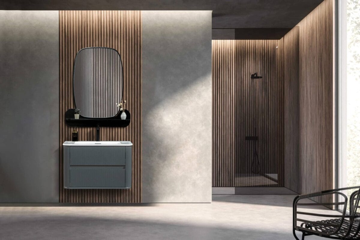 Bagnora Curved 80 cm Antrasit Banyo Dolabı (Boy Dolapsız)