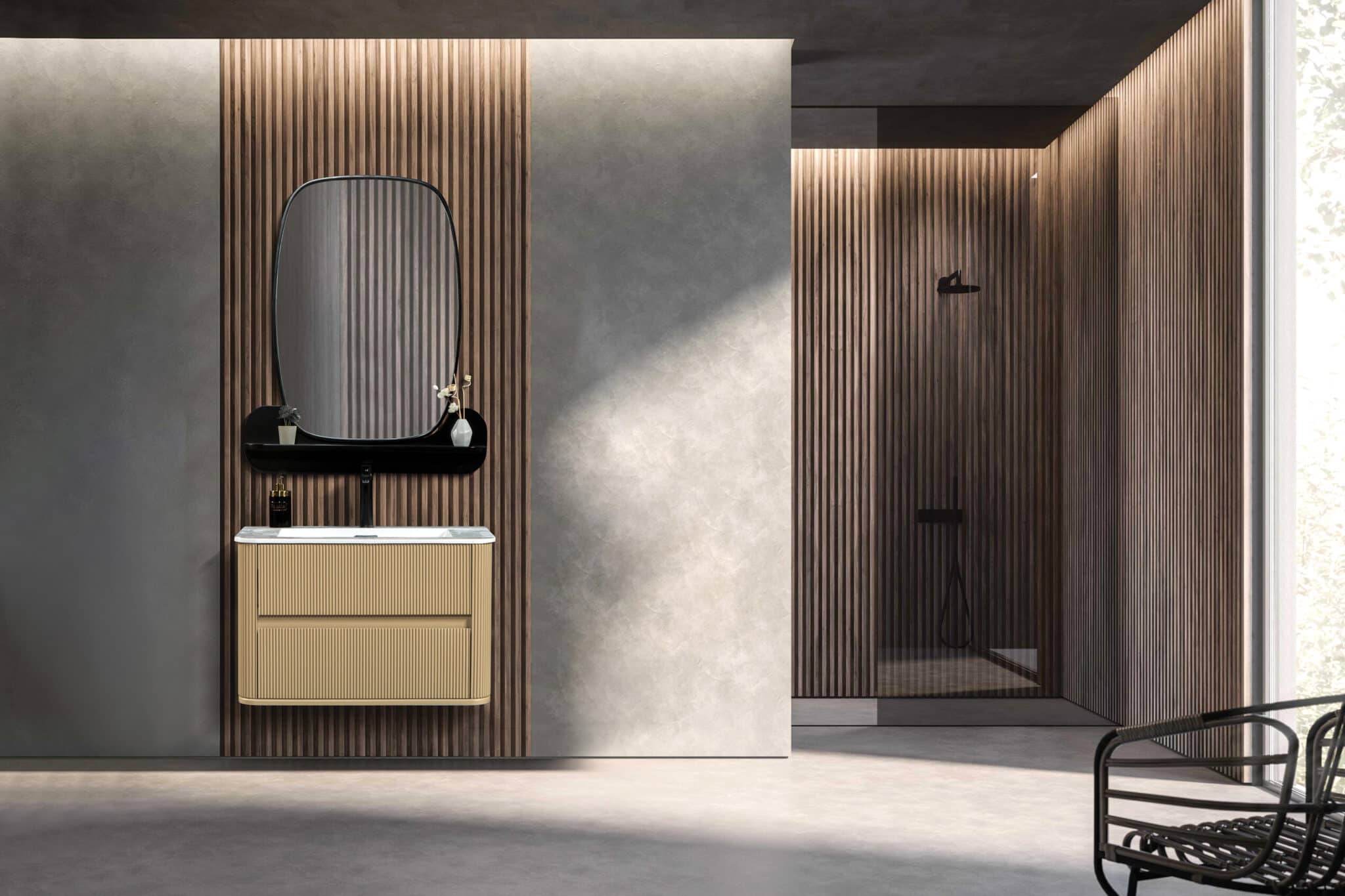 Bagnora Curved 80 cm Cappuccino Banyo Dolabı (Boy Dolaplı) Bagnora Curved 80 cm Cappuccino Banyo Dolabı (Boy Dolaplı)