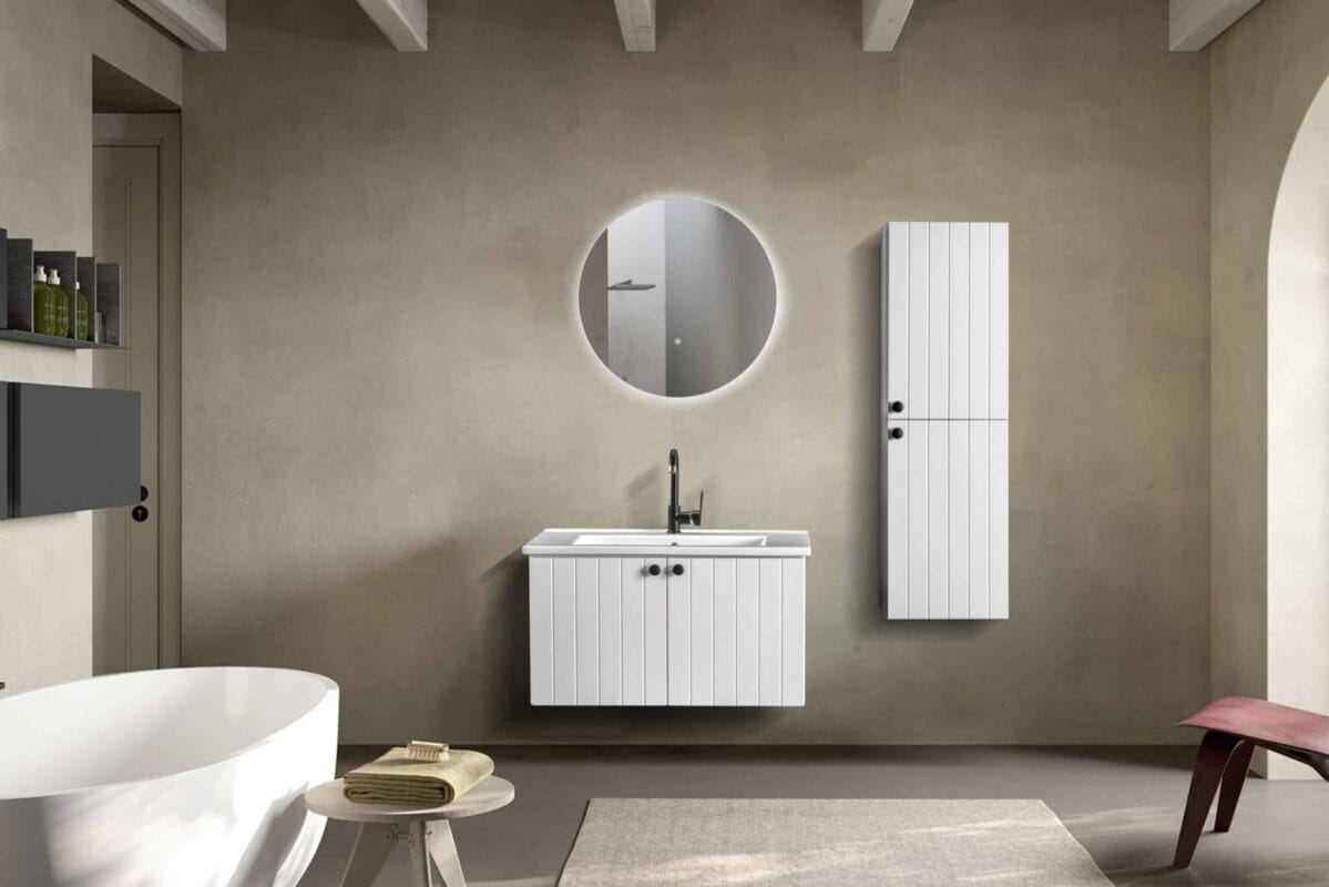 Bagnora D-Line 85 cm Beyaz Banyo Dolabı (Boy Dolapsız)