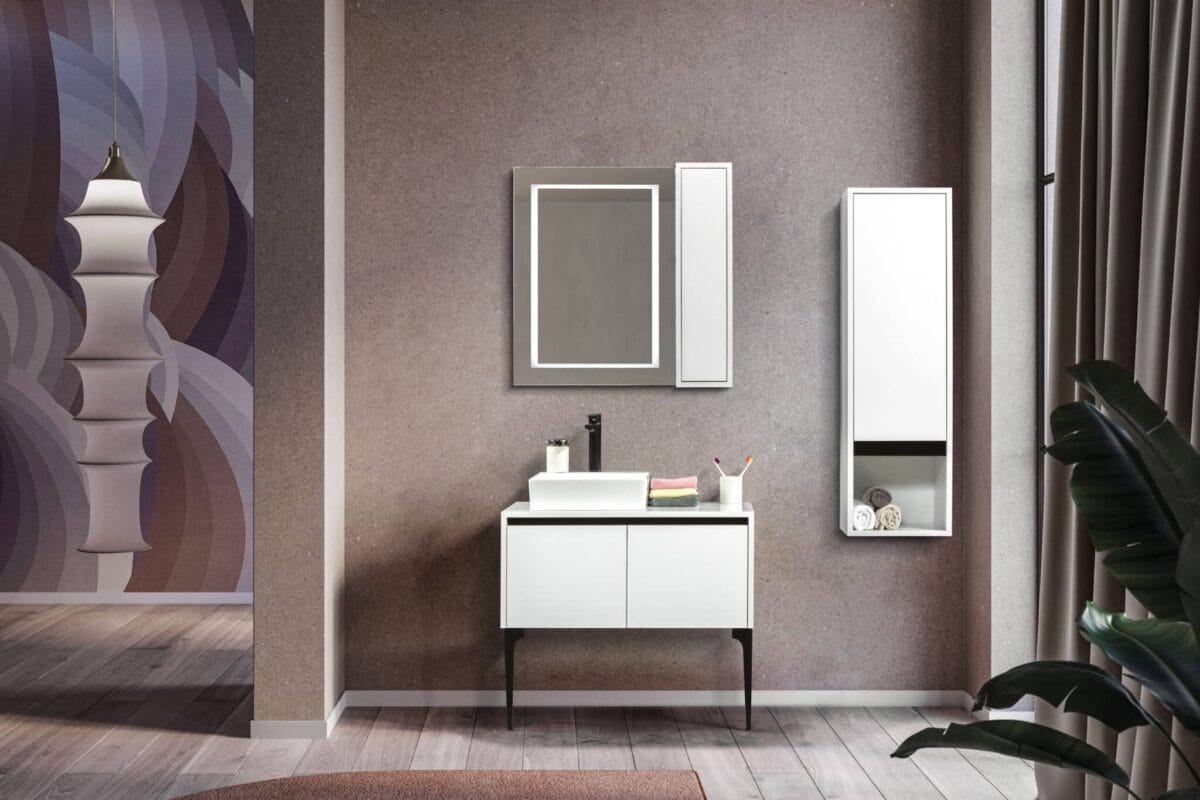 Bagnora Dolce 85 cm Beyaz Banyo Dolabı (Boy Dolaplı)