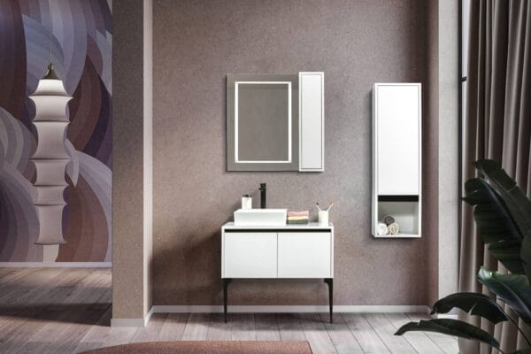 Bagnora Dolce 85 cm Beyaz Banyo Dolabı (Boy Dolaplı)