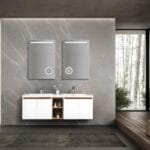 Bagnora Doppio 152 cm Beyaz Ahşap Banyo Dolabı (Boy Dolapsız)