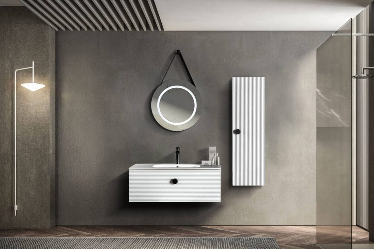 Bagnora Elbis 100 cm Beyaz Banyo Dolabı (Boy Dolapsız)