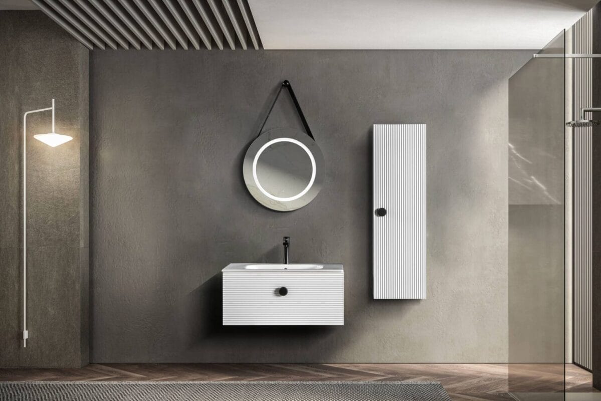 Bagnora Elbis 80 cm Beyaz Banyo Dolabı (Boy Dolapsız)