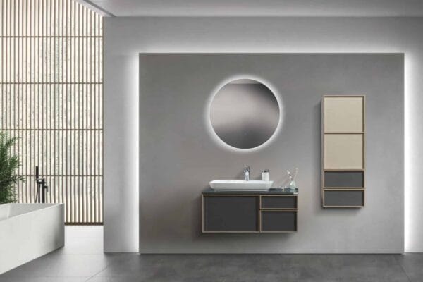 Bagnora Flora 100 cm Antrasit Banyo Dolabı (Boy Dolapsız)