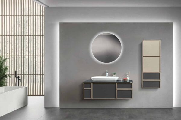 Bagnora Flora 120 cm Antrasit Banyo Dolabı (Boy Dolaplı)