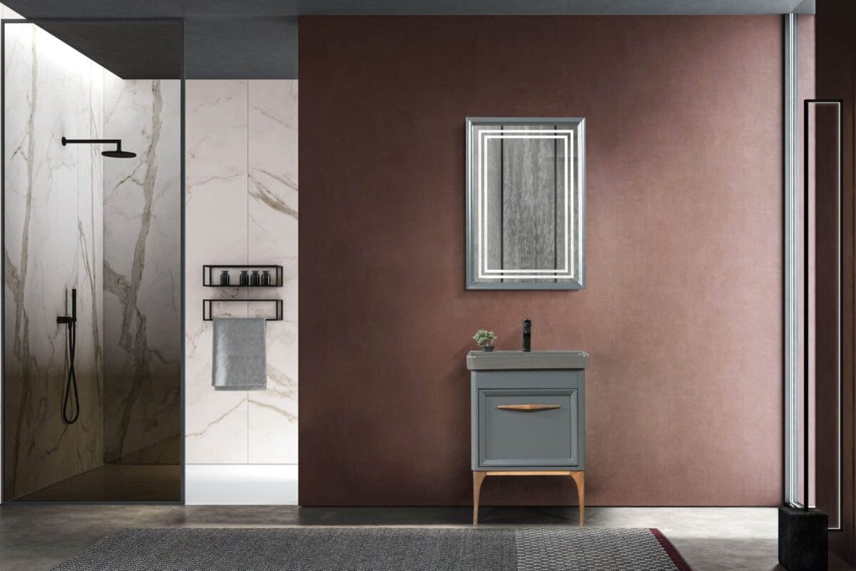 Bagnora Foresta 60 cm Antrasit Banyo Dolabı (Boy Dolapsız)