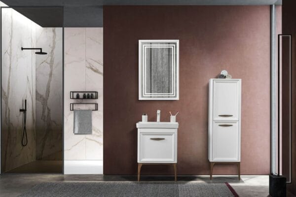 Bagnora Foresta 60 cm Beyaz Banyo Dolabı (Boy Dolaplı)