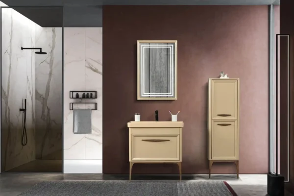 Bagnora Foresta 80 cm Cappucino Banyo Dolabı (Boy Dolaplı)