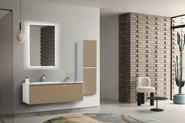 Bagnora Grate 120 cm Cappuccino Banyo Dolabı (Boy Dolapsız)