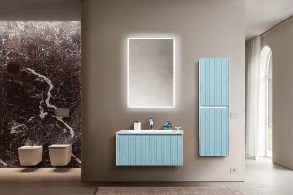 Bagnora Grate 80 cm Buz Mavisi Banyo Dolabı (Boy Dolapsız)