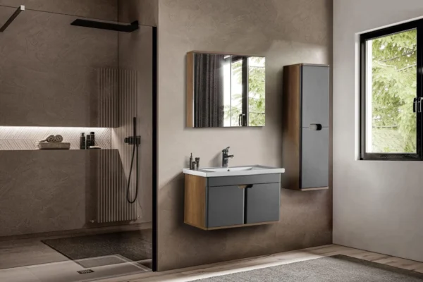 Bagnora Hera 80 cm Gri Banyo Dolabı (Boy Dolapsız)