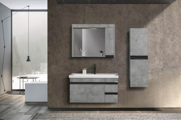 Bagnora Lotus 100 cm Beton Banyo Dolabı (Boy Dolapsız)