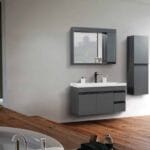 Bagnora Lotus 80 cm Antrasit Banyo Dolabı (Boy Dolapsız)