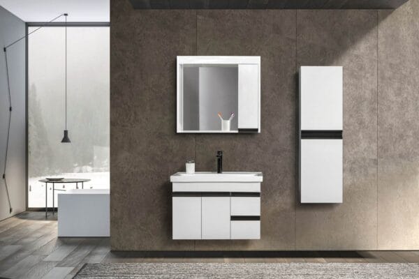 Bagnora Lotus 80 cm Beyaz Banyo Dolabı (Boy Dolapsız)