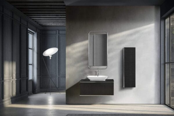 Bagnora Odın 100 cm Siyah/Gümüş Banyo Dolabı (Boy Dolapsız)