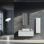 Bagnora Odın 120 cm Beyaz/Gold Banyo Dolabı (Boy Dolapsız)