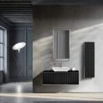 Bagnora Odin 120 cm Siyah/Gümüş Banyo Dolabı (Boy Dolapsız)