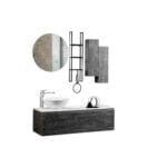 Bagnora Padova 120 cm Gri Ahşap Banyo Dolabı (Boy Dolapsız)