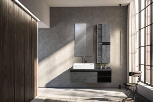 Bagnora Retro 120 cm Siyah Banyo Dolabı (Boy Dolapsız)