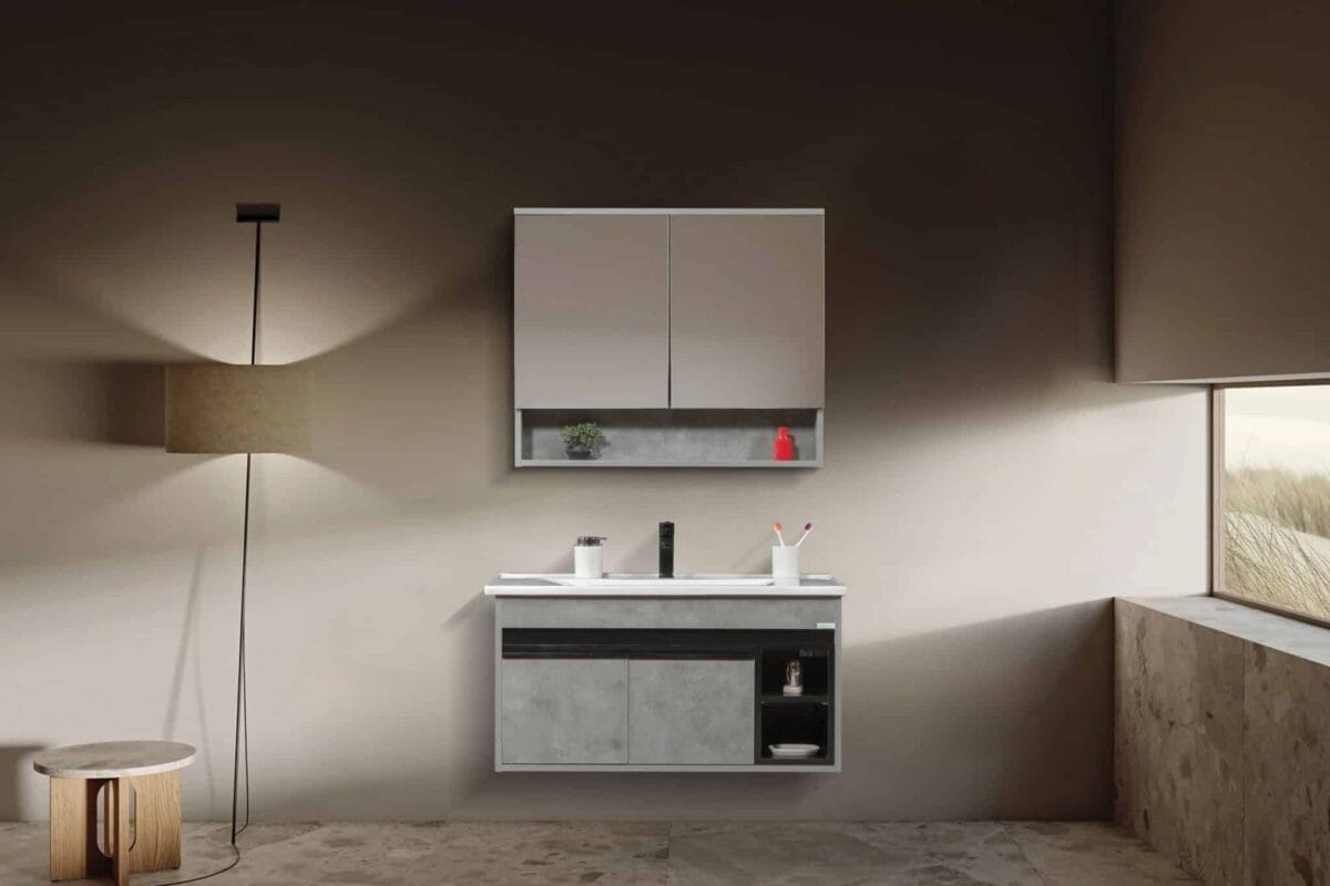 Bagnora Salice 85 cm Gri Banyo Dolabı (Boy Dolapsız)