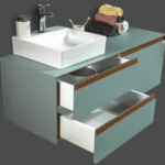 Bagnora Sharp 100 cm Nil Yeşili Banyo Dolabı