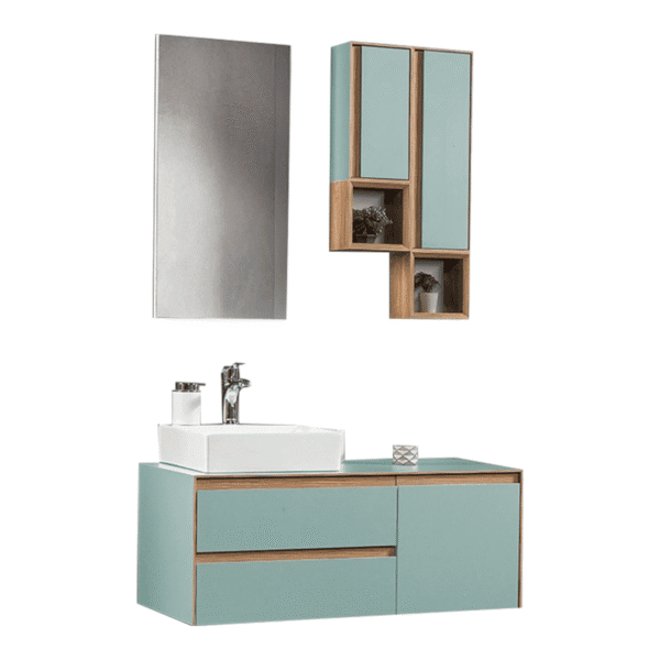 Bagnora Sharp 100 cm Nil Yeşili Banyo Dolabı