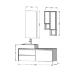 Bagnora Sharp 120 cm Kiremit Banyo Dolabı