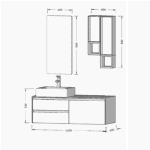 Bagnora Sharp 120 cm Nil Yeşili Banyo Dolabı