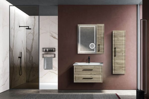 Bagnora Tudor 80 cm Ahşap Banyo Dolabı (Boy Dolaplı)