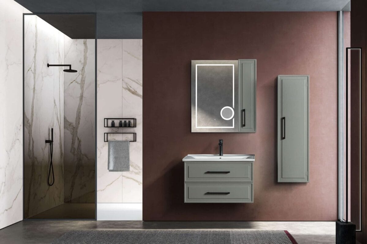 Bagnora Tudor 80 cm Gri Banyo Dolabı (Boy Dolapsız)