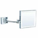 Bocchi Ayna Büyüteçli Led Işıklı Çift Kollu Kare Krom