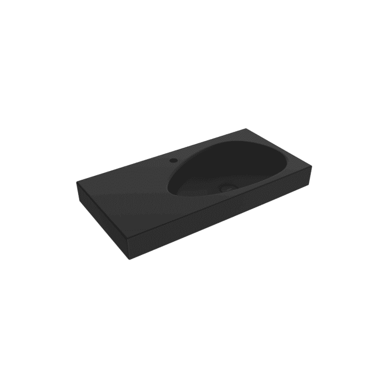 Bocchi Etna Etajerli Lavabo 90 cm Mat Siyah