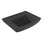 Bocchi Lavita Lavabo 60 cm Üç Armatür Delikli Parlak Siyah