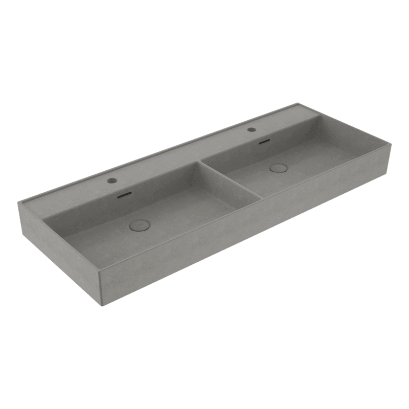 Bocchi Milano Çift Gözlü Lavabo 120 cm Mat Beton
