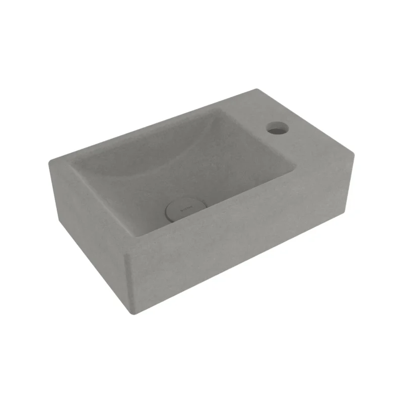 Bocchi Milano Dar Sağ Lavabo 37 cm Mat Beton