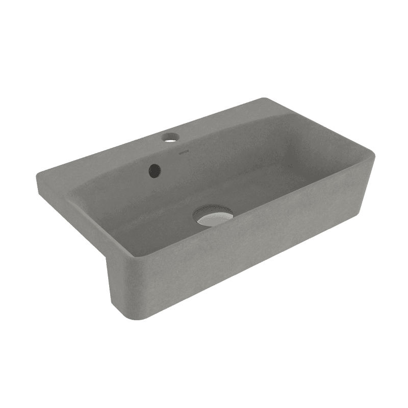 Bocchi Milano Dar Yarım Tezgah Lavabo 50X30 cm Mat Beton